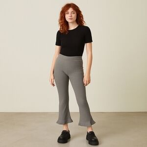 Opening Ceremony Houndstooth Ruffle Kick Flare Pants - Size 4 - EUC